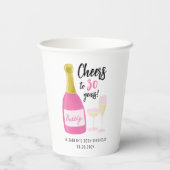 ピンク応援30年バブリー30歳の誕生日パーティー 紙コップ (裏面)