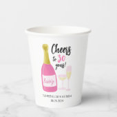 ピンク応援30年バブリー30歳の誕生日パーティー 紙コップ (正面)