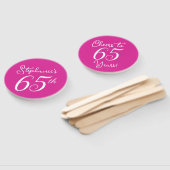 ピンク応援65歳65歳の誕生日パーティー ハンドファン (組立なし)