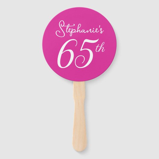 ピンク応援65歳65歳の誕生日パーティー ハンドファン (正面)