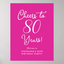 ピンク応援80年誕生日へようこそ