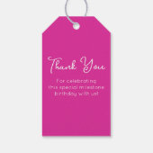 ピンク応援80年80誕生日賛成 ギフトタグ (裏面)