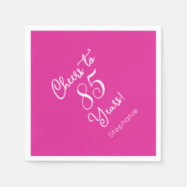 ピンク応援85年85誕生日 スタンダードカクテルナプキン