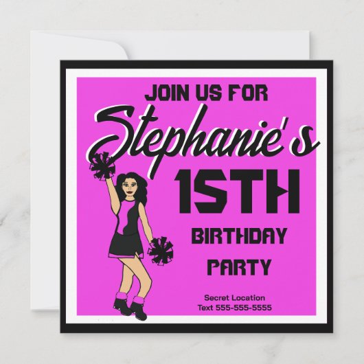 ピンク応援#2招待状 招待状 (正面)