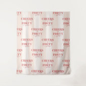 ピンク応援~40歳の誕生日の背景 タペストリー (正面)