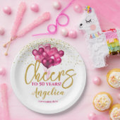 ピンク応援~50年50誕生日 ペーパープレート (パーティー)