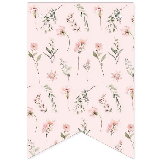 ピンク恋しく思オネダーフル1歳の誕生日の毎月の写真禁止 バンティングフラッグ (第1の旗)