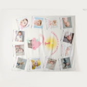 ピンク恋しく思クカップケーキガール誕生日12フォトバックグラウンド タペストリー (正面(横))