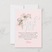 ピンク恋しく思リトルオネダーフルかわいい女の子1歳の誕生日 サンキューカード (正面)