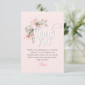 ピンク恋しく思リトルオネダーフルかわいい女の子1歳の誕生日 サンキューカード (スタンド正面)