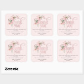 ピンク恋しく思リトルオネダーフル少女1歳感謝してい誕生日 スクエアシール (シート)