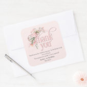 ピンク恋しく思リトルオネダーフル少女1歳感謝してい誕生日 スクエアシール (封筒)