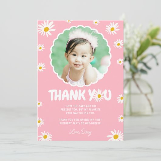 ピンク恋しく思リトルワンダーフルデイジー1日 サンキューカード (スタンド正面)