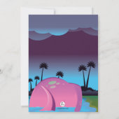 ピンク恐竜の誕生日パーティーの招待 招待状 (裏面)