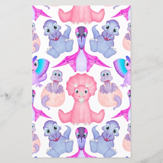 ピンク恐竜の赤ちゃんシャワー予測とアドバイス (裏面)