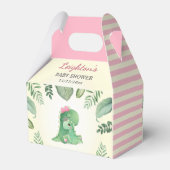 ピンク恐竜の赤ちゃん女の子シャワースプリンクルDinoパーティー フェイバーボックス (裏面サイド)