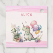 ピンク恐竜ガールウォーター誕生日 フェイバータグ (裏面)