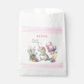 ピンク恐竜ガールウォーター誕生日 フェイバーバッグ (正面)