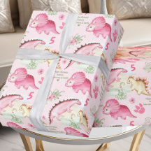 ピンク恐竜ガール誕生日名前をカスタムする番号