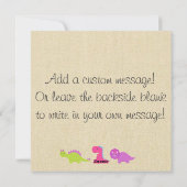 ピンク恐竜サンキューノートガールズ恐竜招待状 シーズンカード (裏面)