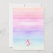 ピンク恐竜ディノガールバースデーパーティーの招待状 招待状 (裏面)