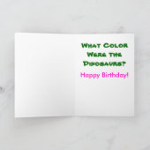 ピンク恐竜誕生日クイズ カード (内部)