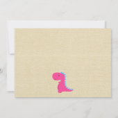 ピンク恐竜誕生日招待状ガール恐竜 招待状 (裏面)