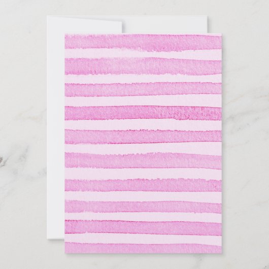 ピンク恐竜3つレックス3番目の誕生日ガールパーティー 招待状 (裏面)