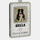ピンク悔やみや弔慰ドッグフォトペット記念オーナメント シルバープレートフレームオーナメント (右)