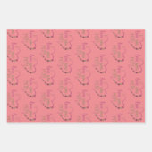 ピンク愛あなたママ赤いカラフルハートバレンタイン ラッピングペーパーシート (正面2)