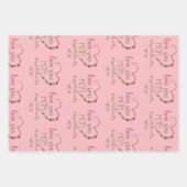 ピンク愛あなたママ赤いカラフルハートバレンタイン ラッピングペーパーシート (正面)