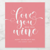 ピンク愛よりワインのバレンタイン ワインラベル (シングルラベル)