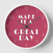 ピンク感動的で一日素晴らしを作るモダン 壁時計 (正面)