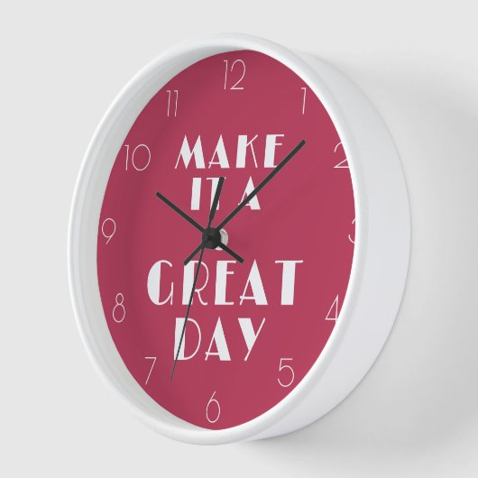 ピンク感動的で一日素晴らしを作るモダン 壁時計 (傾斜)