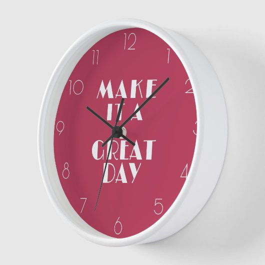 ピンク感動的で一日素晴らしを作るモダン 壁時計 (傾斜)
