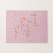 ピンク感動的とオレンジの可愛い引用文 ジグソーパズル (横)