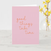 ピンク感動的とオレンジの引用文 カード (黄色い花)