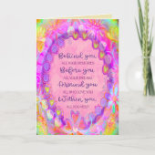 ピンク感動的の卒業式引用文 カード (正面)