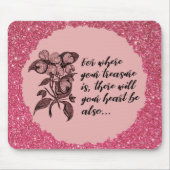 ピンク感動的トレジャー引用文マウスパッド マウスパッド (正面)