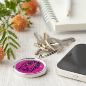 ピンク感動的ドリップグリッターキーチェーン キーホルダー (側面)