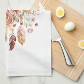 ピンク感動的ドリームキャッチャー保保フローラ キッチンタオル (四つ折り)