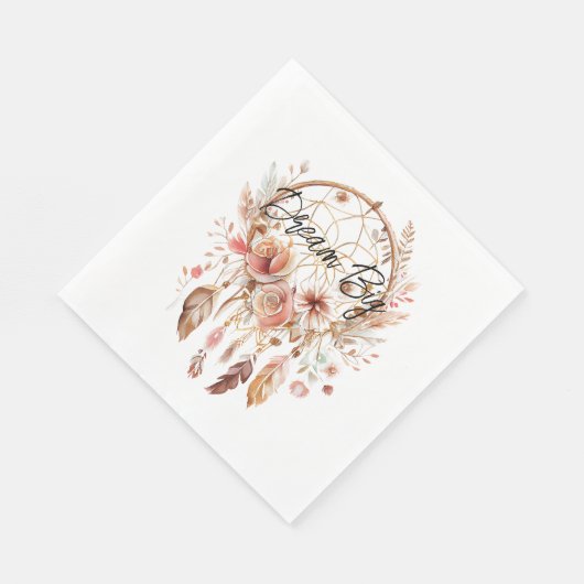 ピンク感動的ドリームキャッチャー保保フローラ スタンダードランチョンナプキン (角)