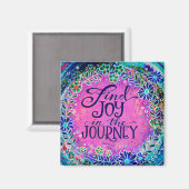 ピンク感動的フローラの旅おもしろい マグネット (正面/裏面)