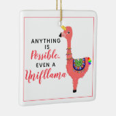 ピンク感動的ユニコーンフラミンゴラマクリスマス セラミックオーナメント (右)