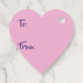 ピンク感動的ラブ引用文フローラフラワーハート フェイバータグ (裏面)