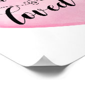 ピンク感動的ラブ引用文ホワイトハートポスター ポスター (角)