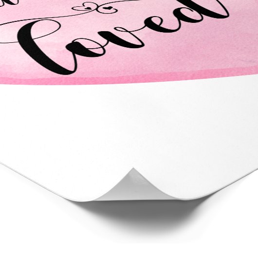 ピンク感動的ラブ引用文ホワイトハートポスター ポスター (角)