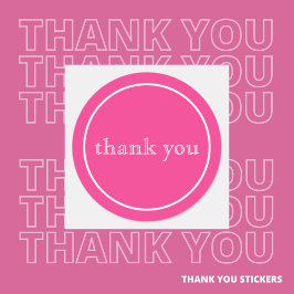 ピンク感謝していのクラシックラウンドのシール ラウンドシール