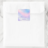 ピンク感謝していクホログラフブライダルスウィート16期卒業 スクエアシール (バッグ)