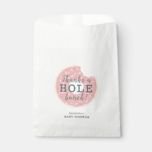 ピンク感謝していドナットA Hole Bunch Baby Shower フェイバーバッグ
